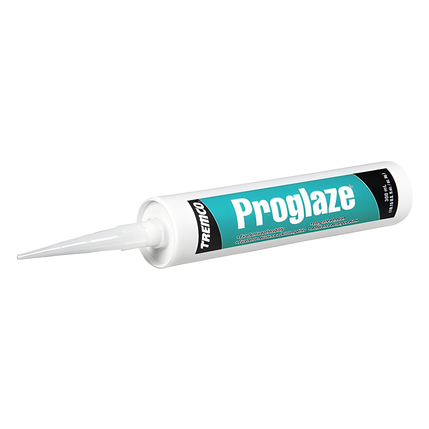 Tremco Proglaze clear silicone sealant cartridge with nozzle, 10.1 oz.
