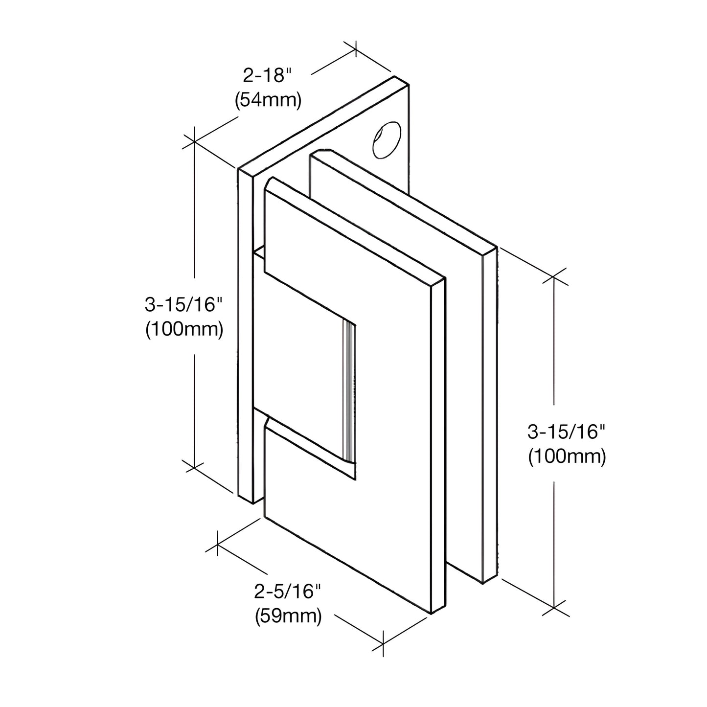 Vienna offset adjustable wall-mount shower hinge, oil rubbed bronze finish, SKU V1E3440RB