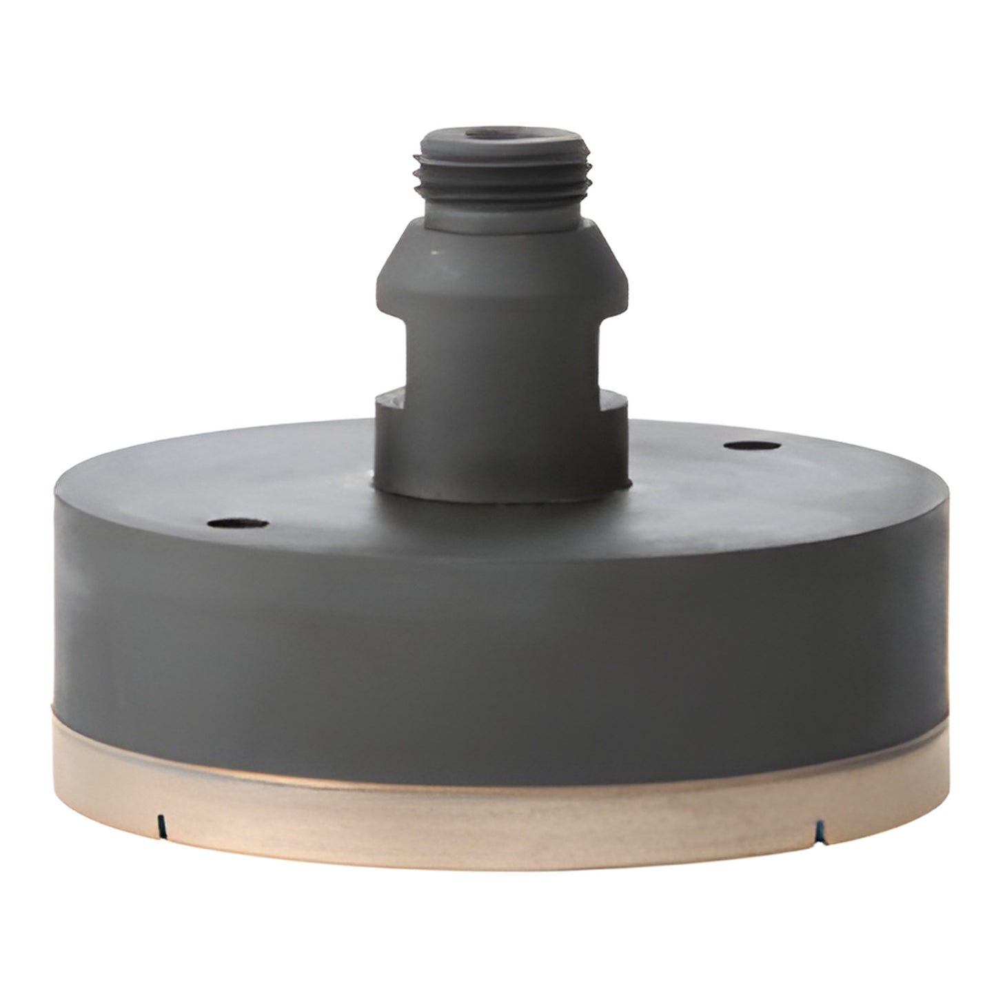 4 in. PDT Belgian mount metal bond diamond glass drill bit - gray body with bronze diamond cutting rim and Belgian threaded s