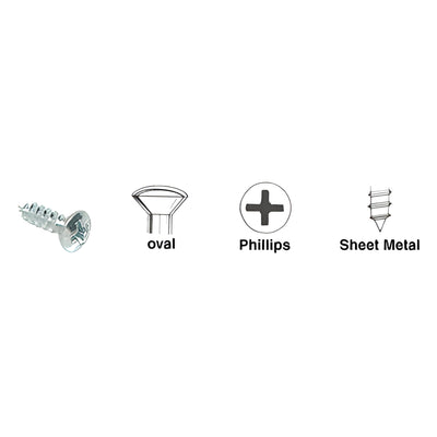 CRL #6 x 1 in Oval Head Phillips Sheet Metal Screws