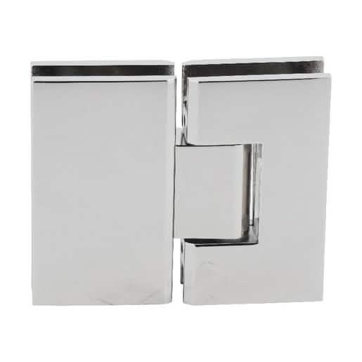 Polished Nickel Vienna 580 Glass-to-Glass Hinge with 5° Pin for sleek shower doors.