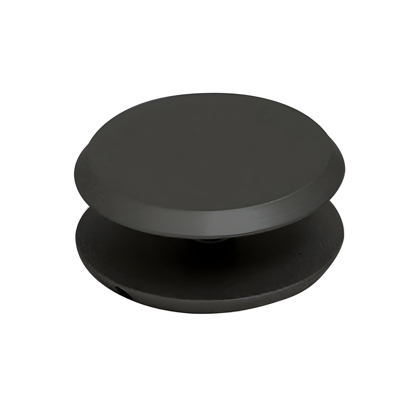 MC112MBL matte black mini mall front clamp joining two tempered glass panels, 1-1/2 in diameter, for 3/8-1/2 in glass.