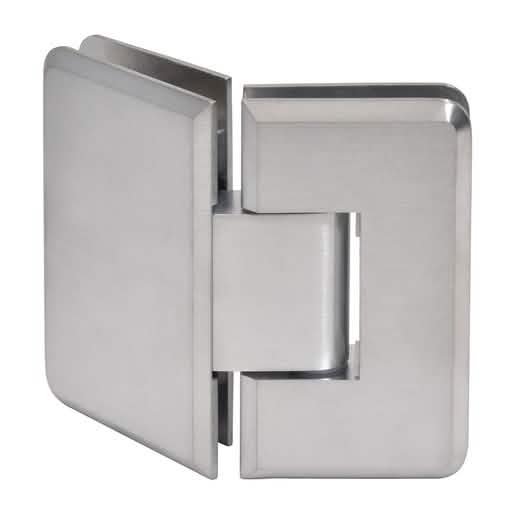 CRL Brushed Chrome Cologne 045 Series 135º Glass-to-Glass Hinge for sleek modern design.