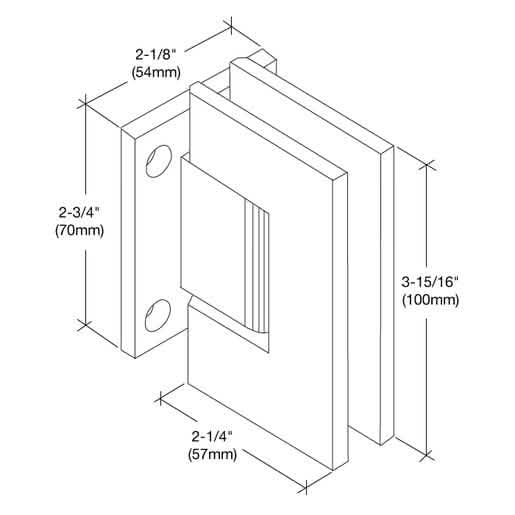 CRL Vintage Brass Vienna 074 Wall Mount Hinge with Short Back Plate for Glass Doors