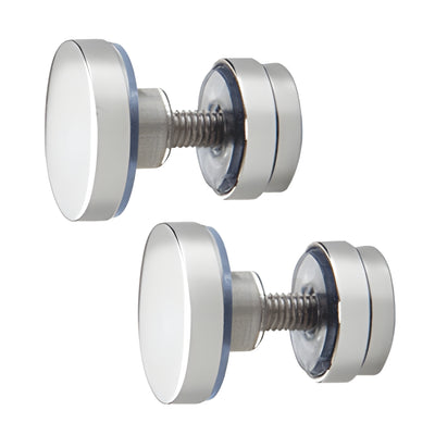 CRL Polished Stainless Steel Track Holder Fittings Fixed Glass 2 Pack