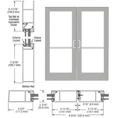 CRL-U.S. Aluminum IG600 StormFront Hinged Door - Concealed Closer
