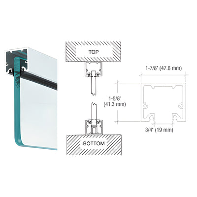 CRL Satin Anodized U-Channel w/ Roll-In Gasket for 3/8 & 1/2 Glass
