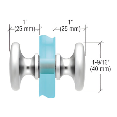 CRL Polished Chrome Traditional Style Back-to-Back Shower Door Knobs