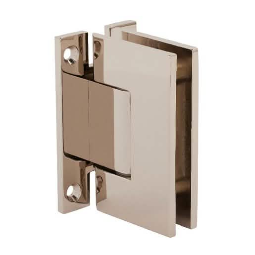 CRL Polished Nickel Geneva 037 Hinge with Wall Mount 'H' Back Plate for frameless glass do