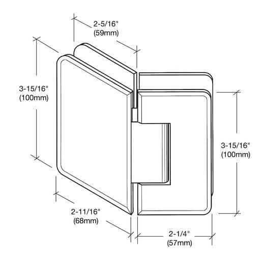 CRL Vintage Brass Cologne 045 Series 135º Glass-to-Glass Hinge for stylish glass doors.