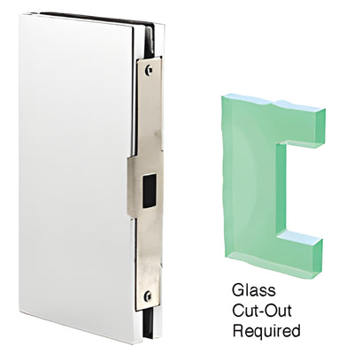 CRL 4" x 10" Satin Anodized Center Lock Glass Door Keeper