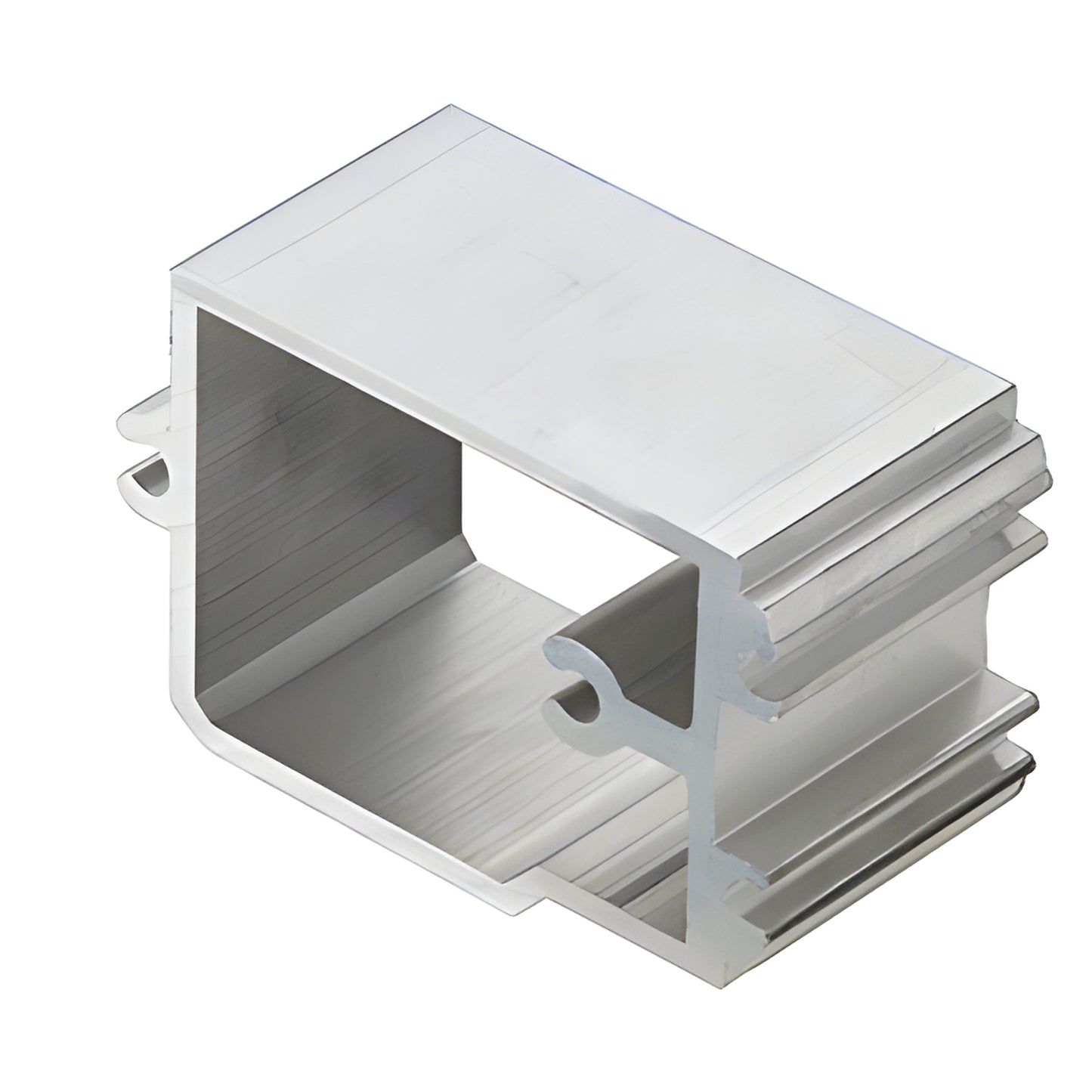 AP954 mill-finish aluminum shear block for horizontal-to-vertical glazing joinery, rectangular profile, sold in packs of 20.