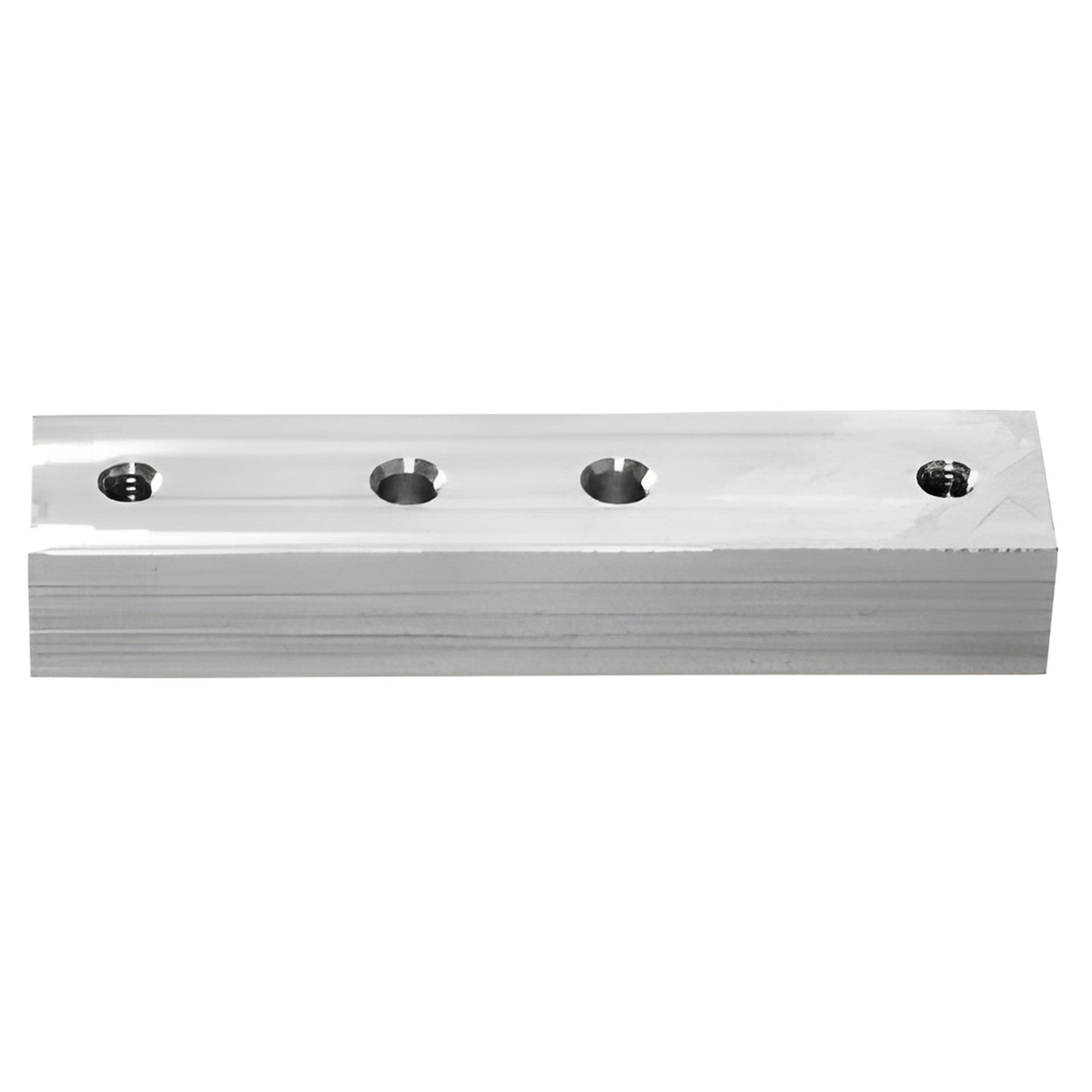 Aluminum adapter block with three countersunk holes for Rixson 340 walking beam pivot, CRL340ADP