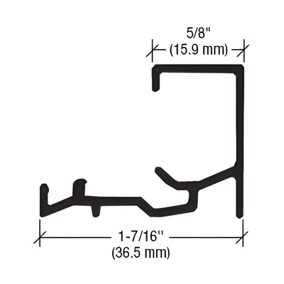CRL-U.S. Aluminum S010 Sash Gutter for 1/4" Glazing, Bronze Black Anodized - 24'-2"
