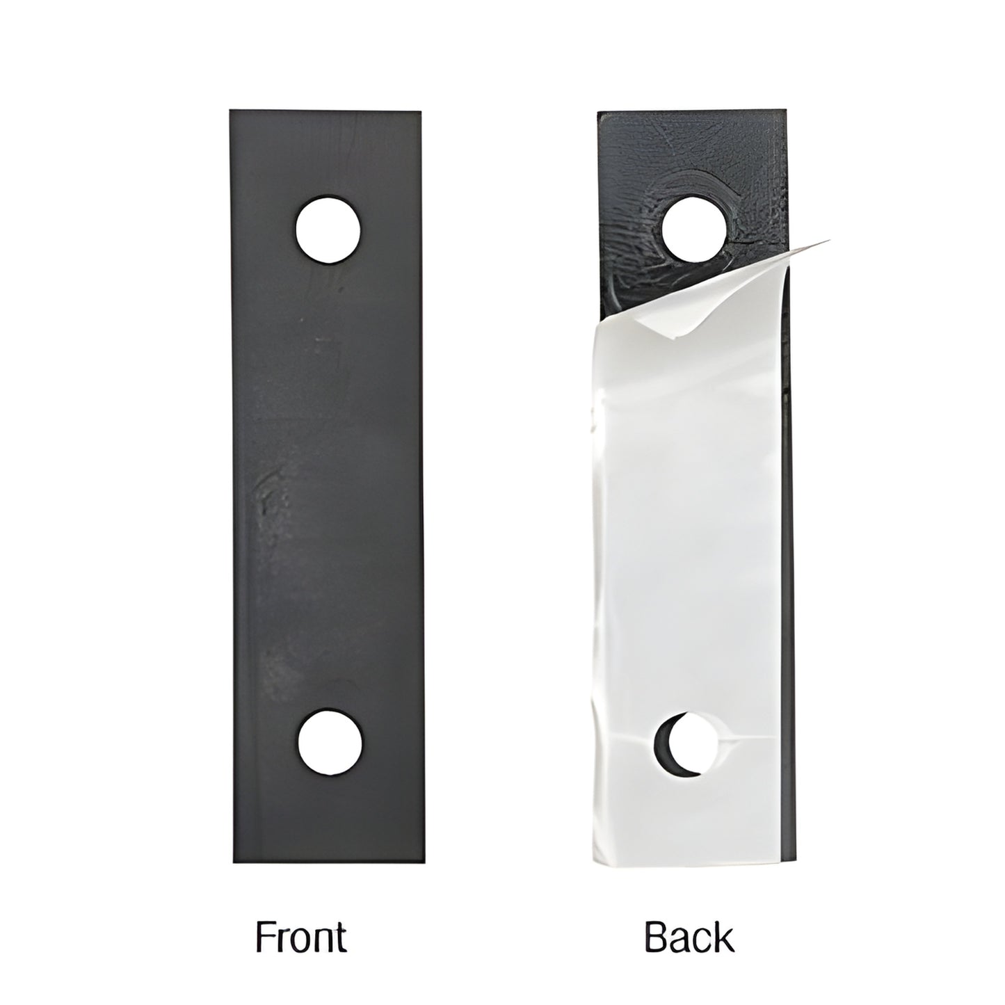 CRL BPG4BL black rubber moisture barrier gaskets, two rectangular strips with two bolt holes and peel-off adhesive backing