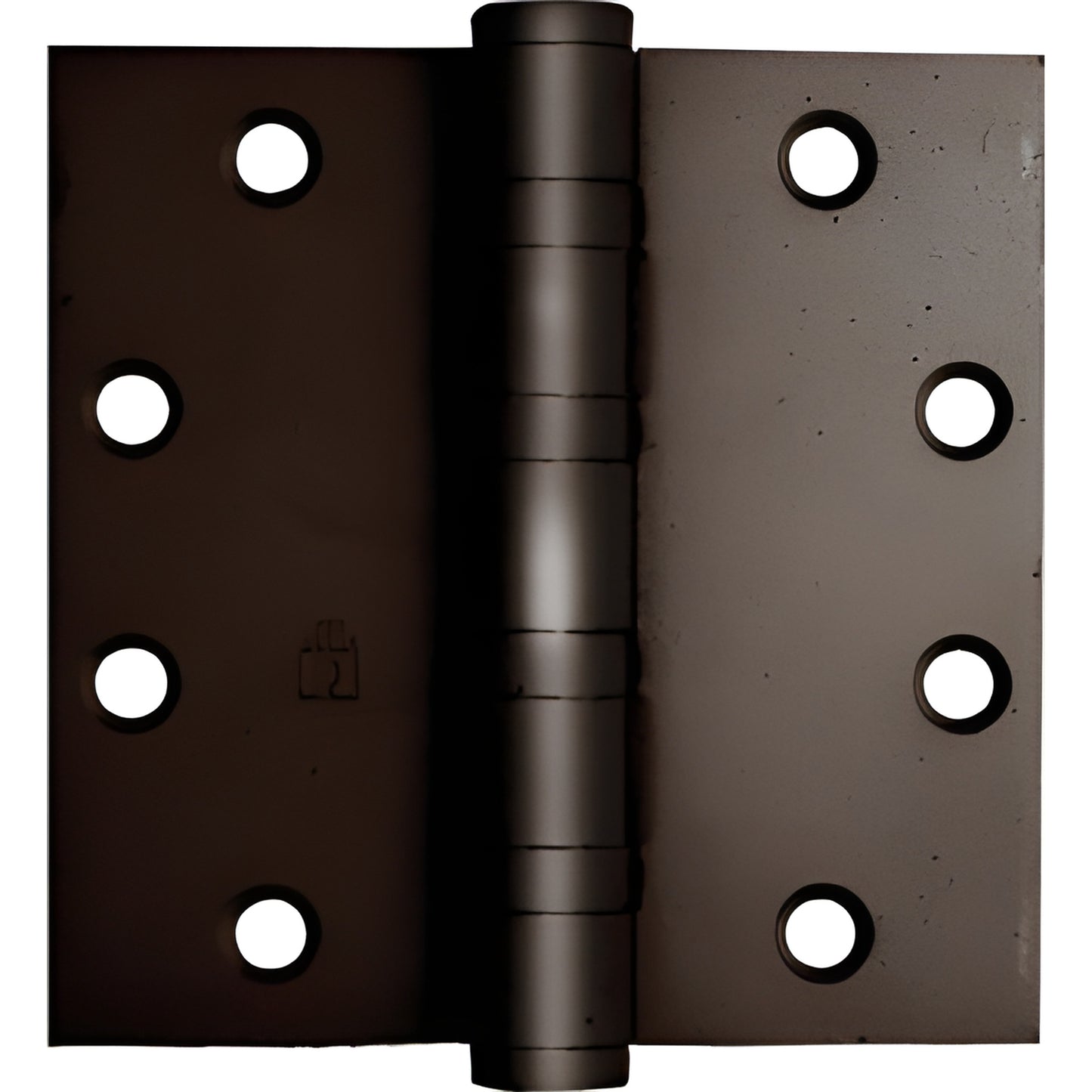 BB20BRZ bronze 4.5x4.5 in. ball-bearing mortise hinge with removable pin and six screw holes.