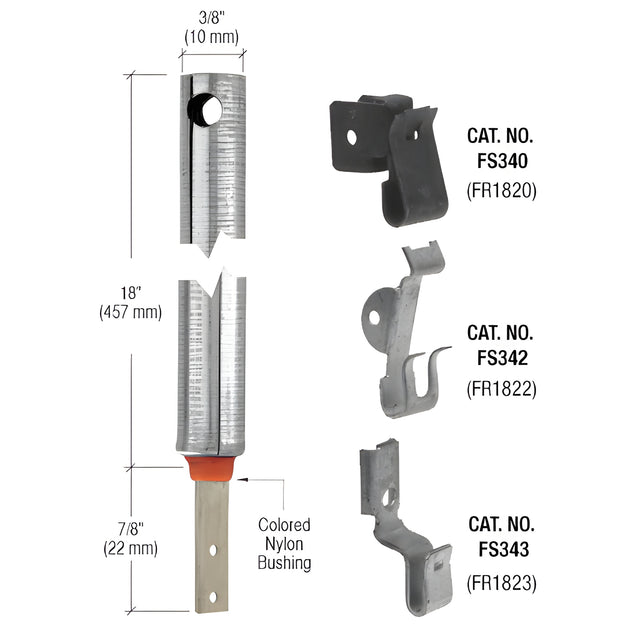 3/8" 1820 Non-Tilt Spiral Balance With FS342 Clip Attached