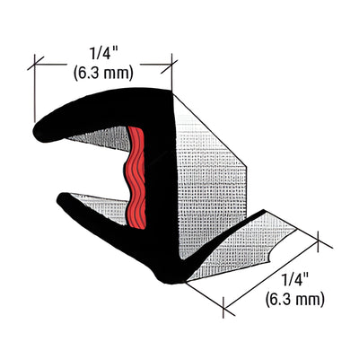CRL 1/4" Gold Glass Cavity Trim Molding with Butyl Seal