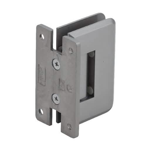 Brushed Nickel Pinnacle 037 Wall Mount 'H' Back Plate Hinge for sleek door installations.