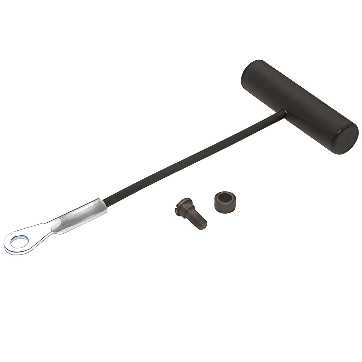 CRL AN3007RK replacement pull cable handle - black T-handle with cable and metal loop end, plus small mounting hardware.