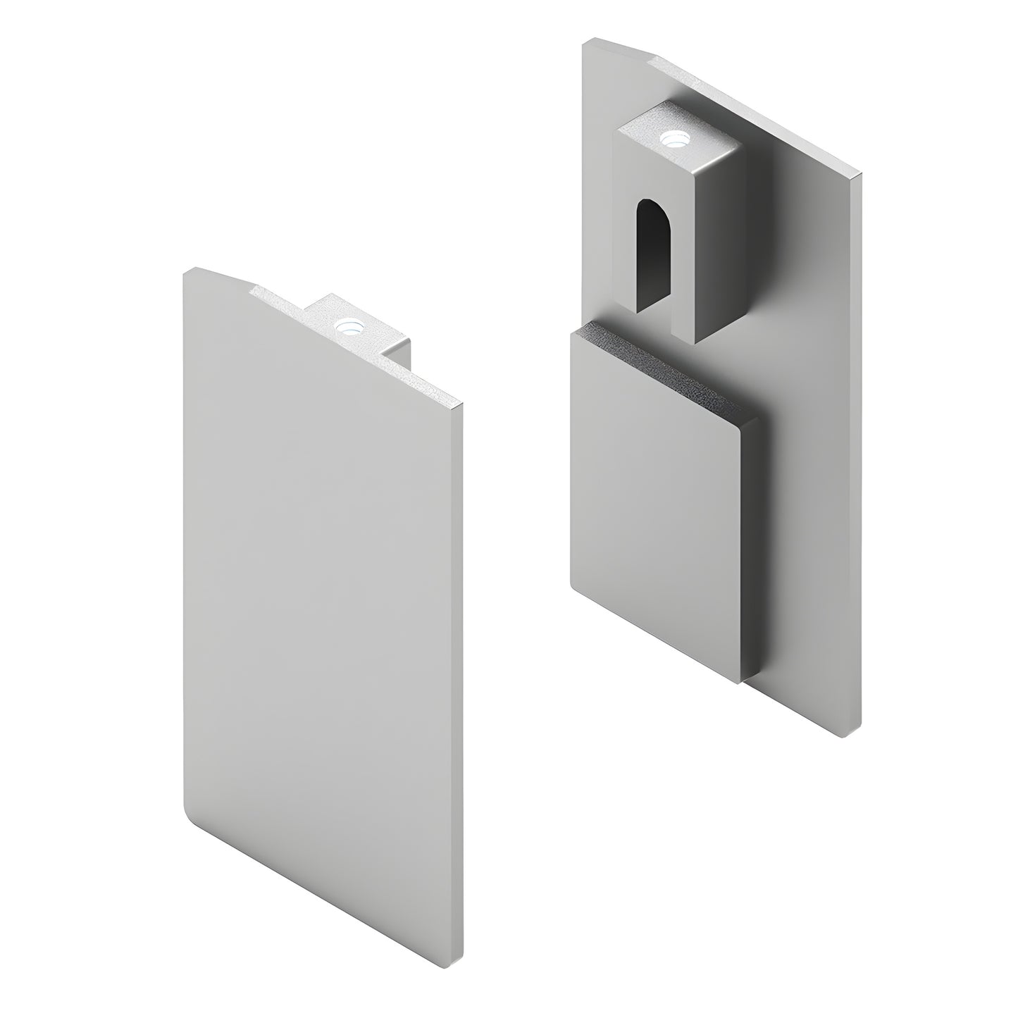 CRL70EC2 satin anodized aluminum top track end caps, pair for sliding door and partition tracks.