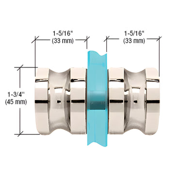 CRL Polished Nickel Euro Style Back-to-Back Shower Door Knobs