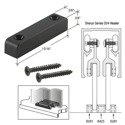CRL Nylon Lower Guide Replacement for Sliding Glass Door