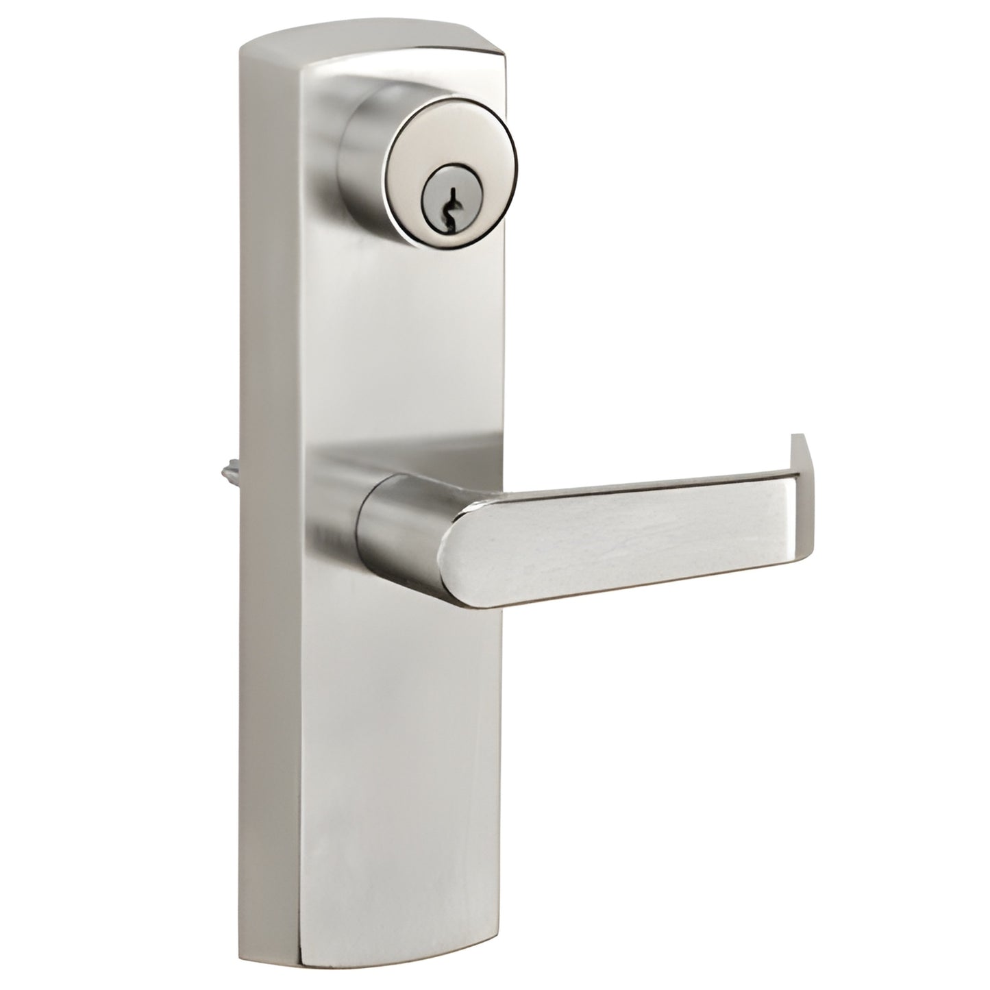 CRL DL51ESCSC satin chrome reversible clutch lever trim with KD mortise cylinder escutcheon