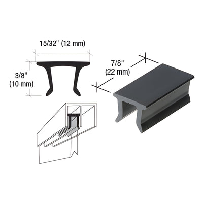 CRL Replacement Black Plastic Top Guide for Sliding Doors