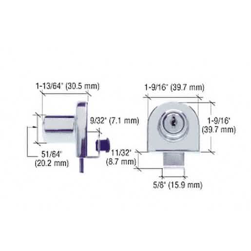 CRL Chrome Single Glass Door Lock - Secure, stylish locking solution for glass doors.