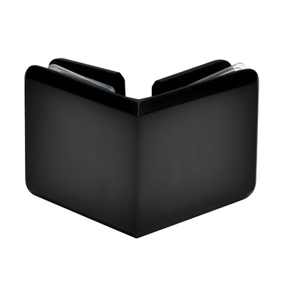 CRL Matte Black 90° Beveled Glass-to-Glass Clamp for Shower