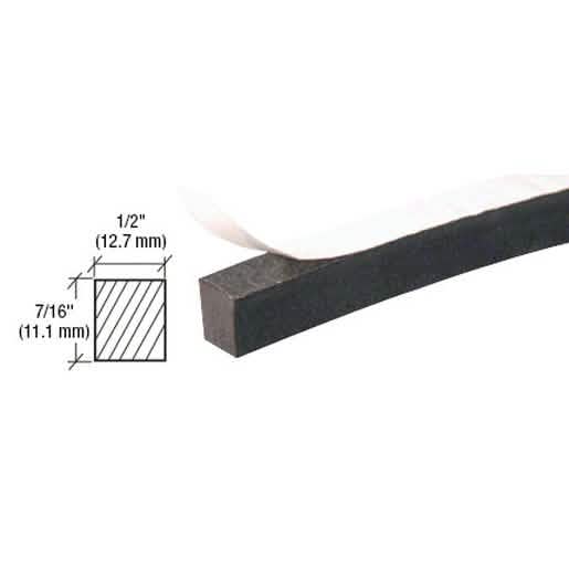 CRL Neoprene Sponge Rubber Weatherstrip 1/2" x 7/16" with Peel-Bak Adhesive for sealing.