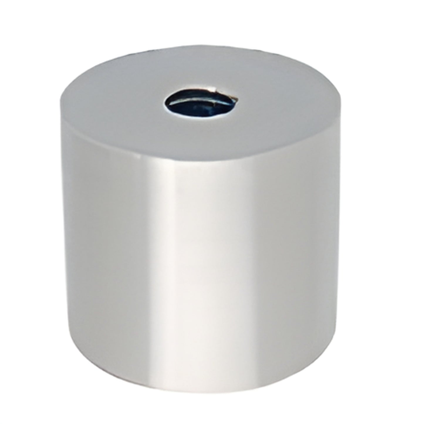 ACSB1121BS 1-1/2" brushed stainless steel cylindrical standoff base with center threaded hole.