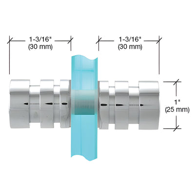 CRL Polished Chrome Junior Contemporary Style Back-to-Back Shower Door Knobs