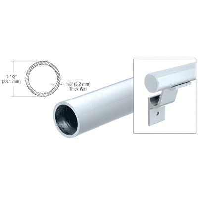 CRL Mill Quick-Connect 1-1/2 in Aluminum Handrail