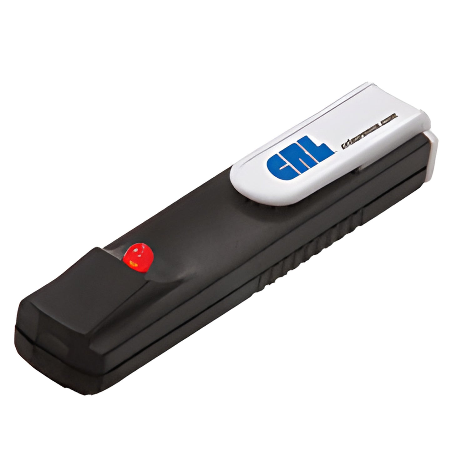 CRL CD1 Low-E detector, 3.5 in handheld black tester with white clip and red LED indicator for identifying coated glass