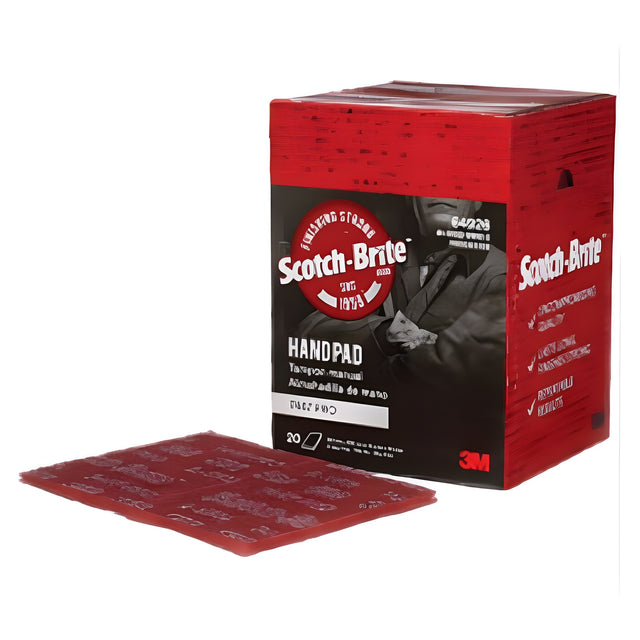 3M Scotch-Brite 7447 Hand Pads, Aluminum Oxide, 9" x 6", Very Fine Grit, 6" x 9" – 20/Case