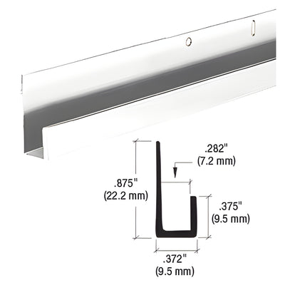 CRL Polished 1/4" Aluminum J-Channel for Shower Doors