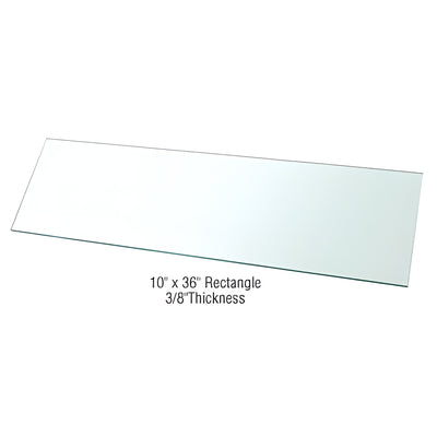 CRL Tempered Clear Glass Shelf 10x36 3/8in - 2-Pack (Bathroom)