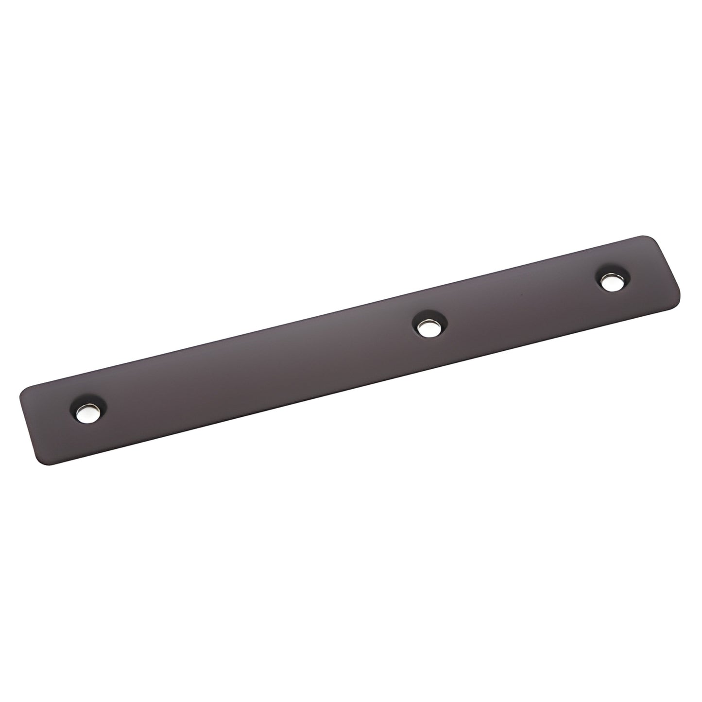 DL2100DU dark bronze flat faceplate cover 1" x 6-7/8" solid edge plate with three screw holes for narrow backset deadlocks