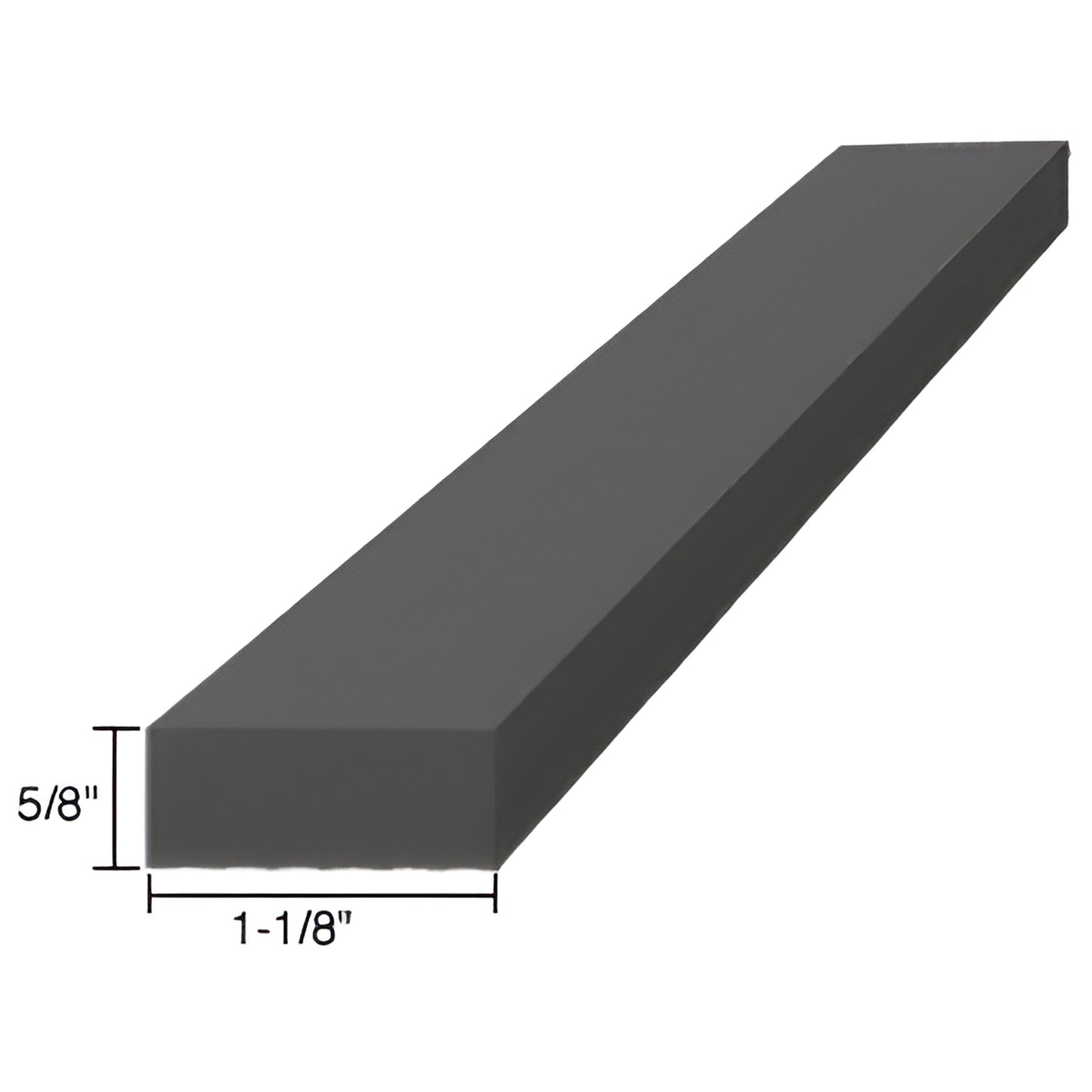 Black EPDM rubber setting block SBEP9, 4 in long, 1-1/8 in wide, 5/8 in thick, rectangular glazing support
