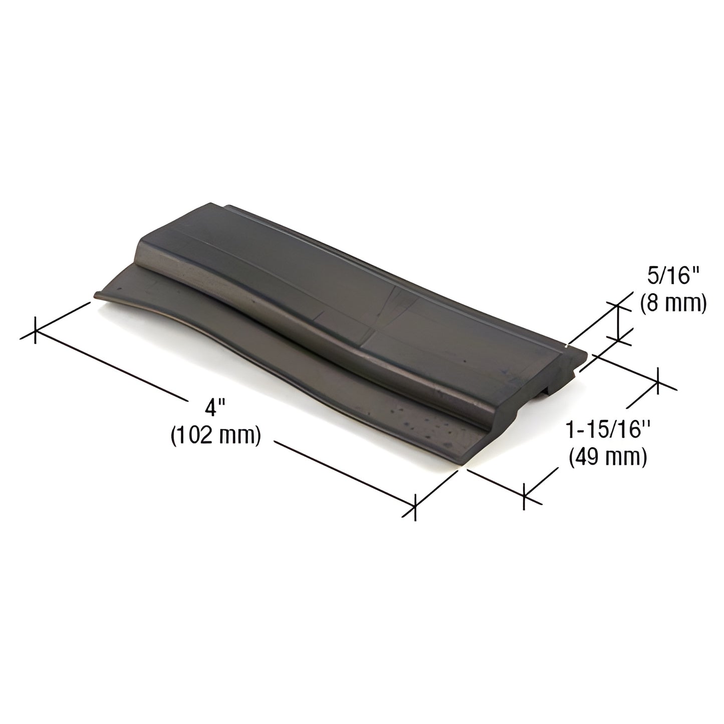 SB663 black aluminum glazing hardware wedge for RW663 horizontals, 4 in 1-15/16 in 5/16 in