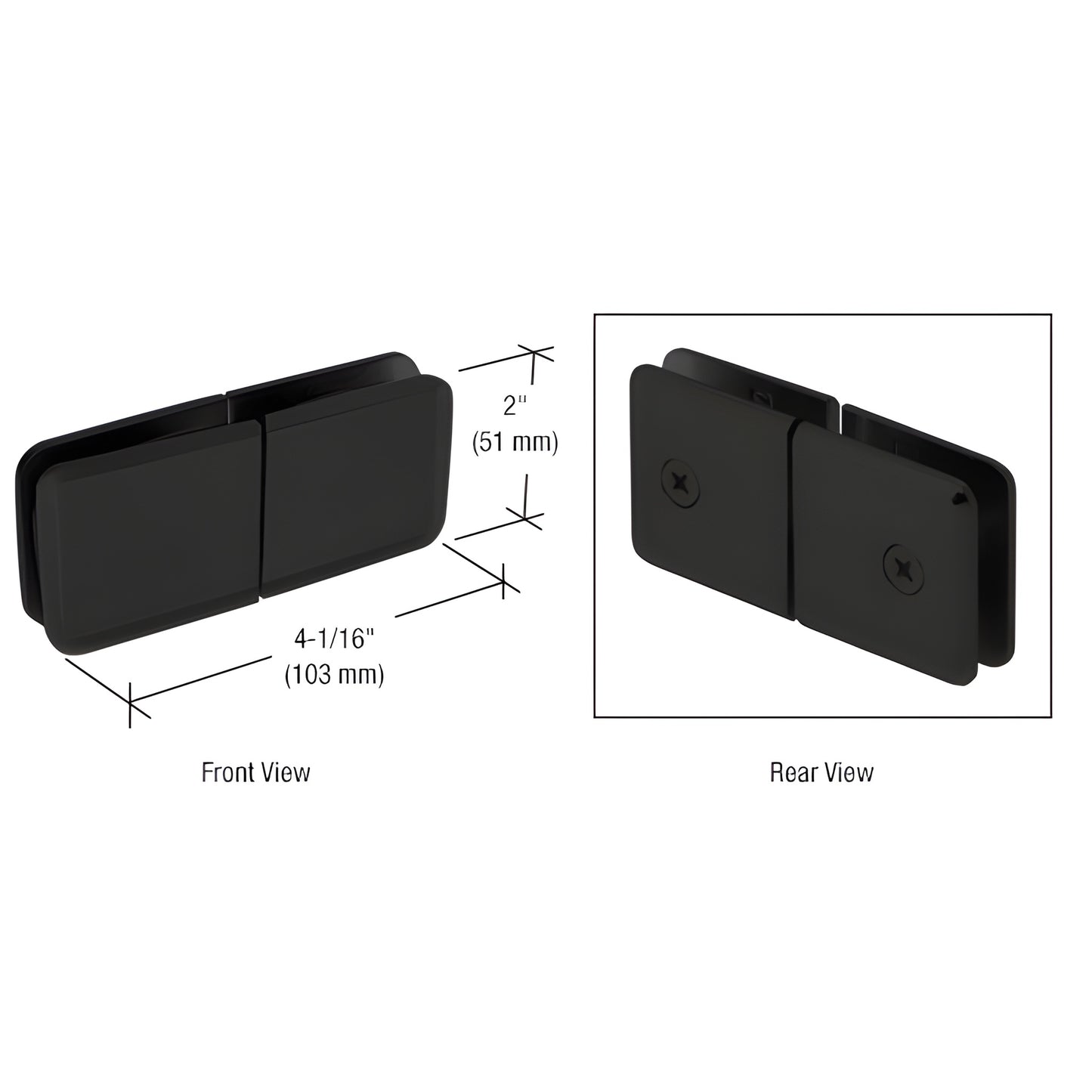 BGC188MBL matte black beveled 180 glass-to-glass movable transom clamp for 3/8 to 1/2" tempered glass