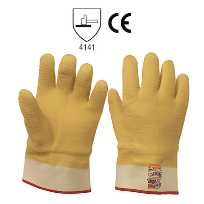 CRL Insulated Gauntlet Cuff Work Gloves - Natural Rubber Palm