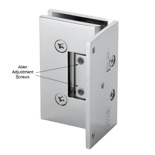 CRL Polished Chrome Vienna Adjustable Wall Mount Hinge with Offset Back Plate
