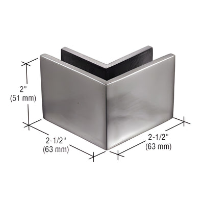 CRL 2.5 x 2 Brushed Stainless 90° Outside Corner Glass Clamp