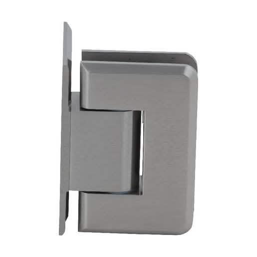 CRL Brushed Nickel Pinnacle Hinge: Adjustable Wall Mount with Offset Back Plate