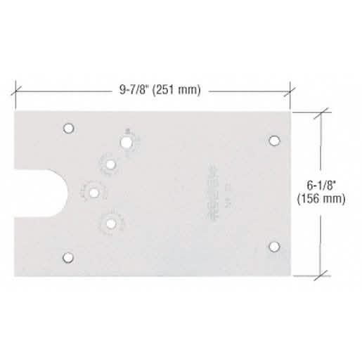 Rixson Satin Chrome 27 Series Right Hand Offset Door Closer Cover Plate - Floor Mount