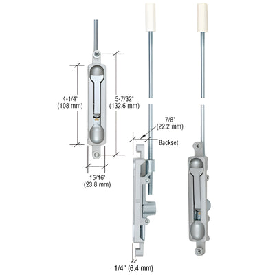 CRL Aluminum 1/4-in Offset Flush Bolt for Doors