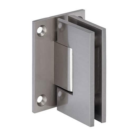 CRL Brushed Nickel Wall Mount Full Back Plate Hinge - Junior Geneva 037 Series